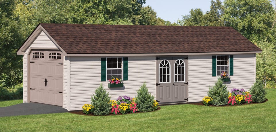 shed with garage opening