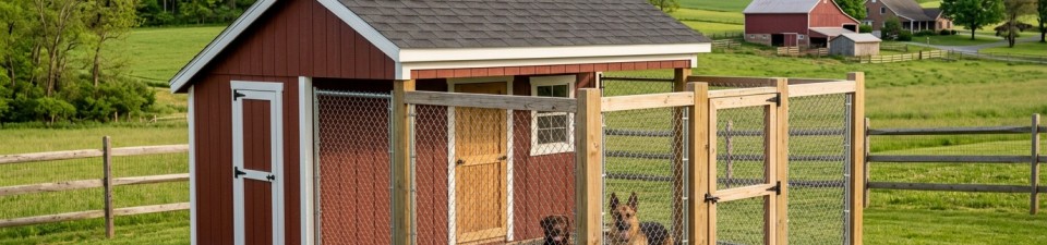 Custom outdoor dog kennels for sale handcrafted in Lancaster PA